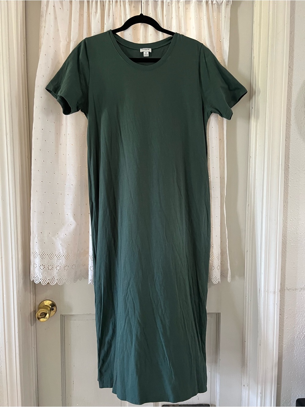 J. Crew Forest Green Short Sleeve Maxi Dress - Picture 2 of 5